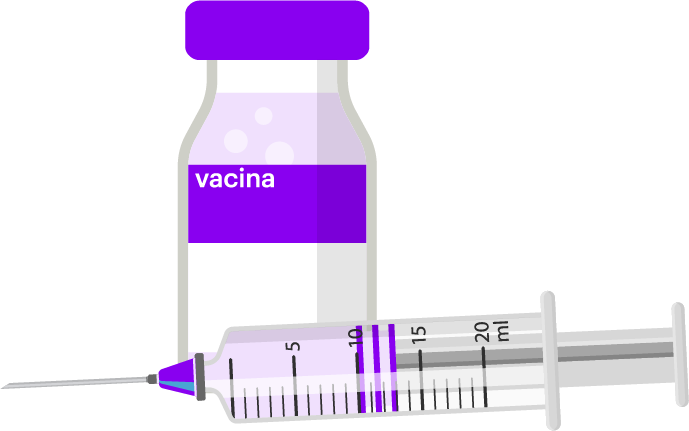 vacina com seringa roxa